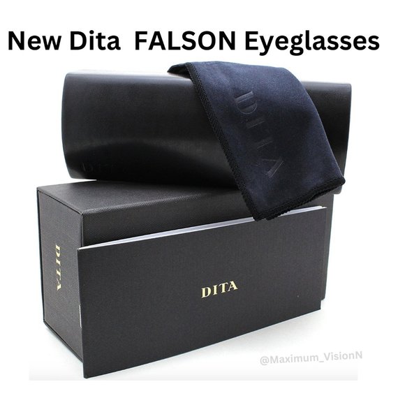 New Dita FALSON Eyeglasses frame Black ang gold & case Retail : $575+Tax - Picture 3 of 4